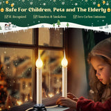 2 Pack Electric Window Candle Lights, 7 Inch Christmas Window Candles Plug In With Led Silicone Bulb, 120V C7 0.6W Warm White Country Rustic Candle Light With 5 Ft Cord And On/Off Switch