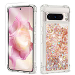 Pixel 9/9 Pro Glitter Case, Shockproof Clear TPU, Bling, Gold, for Women