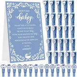 Cielito Lindo Babyshower Games Supplies Don'T Say Baby Game, 1 Sign And 50 Wooden Mini Clothespins Funny Cielito Lindo Baby Shower Party Decorations For Gender Reveal Favors(Blue)