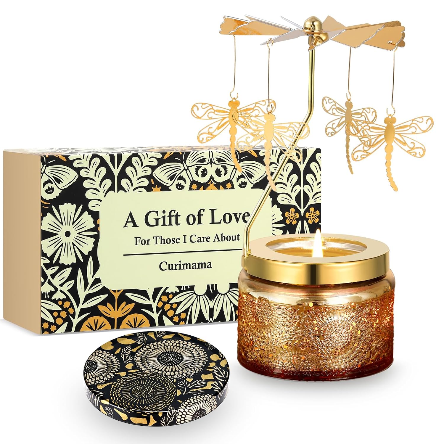 Dragonfly Gifts For Women, Funny Birthday Gifts For Sister With Gift Box, Funny Candel Presents For Her, Rotating Scented Candles For Mom, Valentines Day Gift Ideas For Her Wife Girlfriends