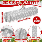 2 Pcs Christmas Wrapping Paper Storage Bags 40 Inch Snowflake Gift Wrapping Paper Organizer Storage Containers For Crafts Poster Tools, Christmas Wrap Holder, 600D Oxford