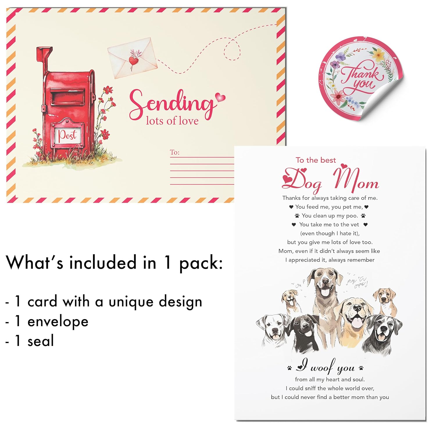 Mother'S Day Cards From Dogs, Mothers Day Card Dog Mom, Mothers Day Card From Pets, Mothers Day Card For Mom From Dog