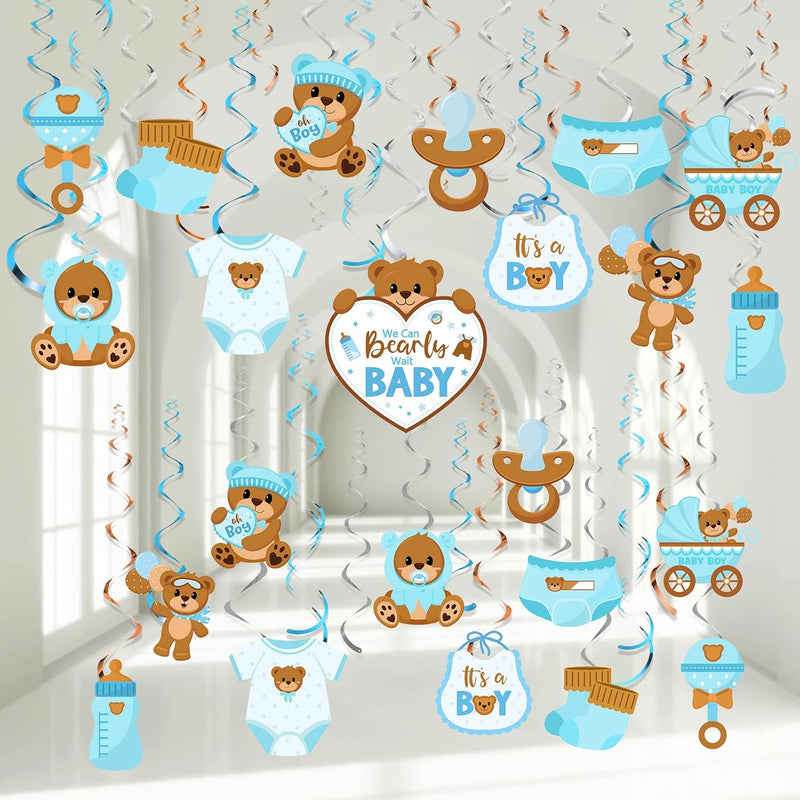 53 Pcs Bear Baby Shower Hanging Decorations We Can Bearly Wait Baby Ce