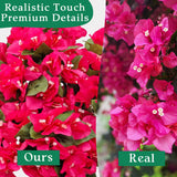 8 Bundles Artificial Flowers For Outdoors Uv Resistant Fake Bougainvillea Silk Flower Faux Plants For Porch Balcony Patio Garden Home Decor (Rose Red)