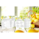 Lemon Bridal Shower Bachelorette Games - Floral He Said She Said, Find The Guest, Would She Rather, What'S In Your Phone - 25 Games Each, 1 Game Per Side