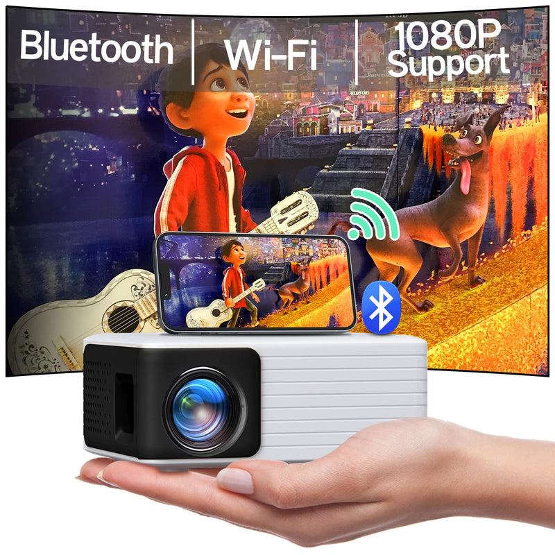 Mini Projector, 1080P, WiFi Bluetooth, Portable, PC/Tablet/iOS/Android