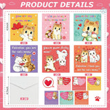 Cat Valentines Day Cards For Kids Classroom 30Pcs Kids Valentines Day Cards With Envelopes Kitten Valentine Exchange Cards Valentines Day Greeting Cards For Girls Boys Classroom Gift Exchange