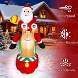 6 Ft Funny Christmas Inflatable Outdoor Decoration, Light Up Christmas Santa Riding Snail Built-In 6 Leds Lights, Blow U