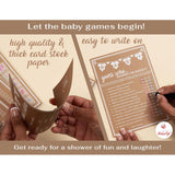 Baby Shower Games For Girl Or Boy, 250 Pcs 5 Games Activities Cards, Funny Baby Shower Games, Gender Neutral, Baby Shower Ideas