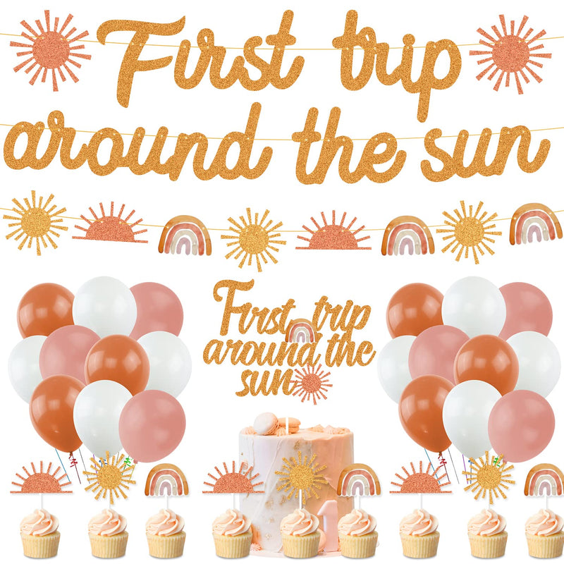 Boho Sun Party Decorations First Trip Around The Sun Banner Boho Sun 1