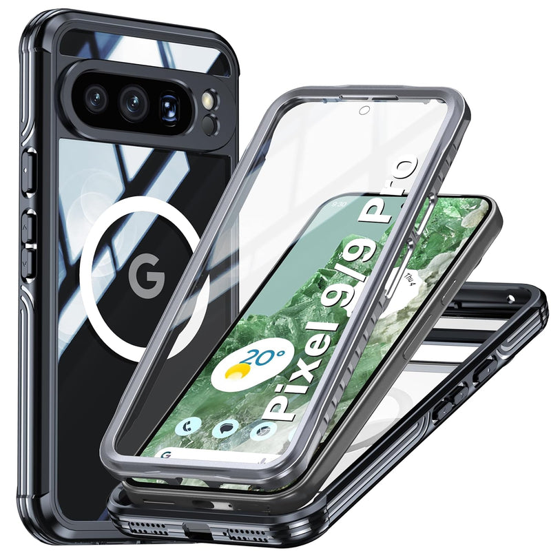 Pixel 9/9 Pro Case, MagSafe, 360° Rugged, 15FT Drop, Built-in Screen Protector