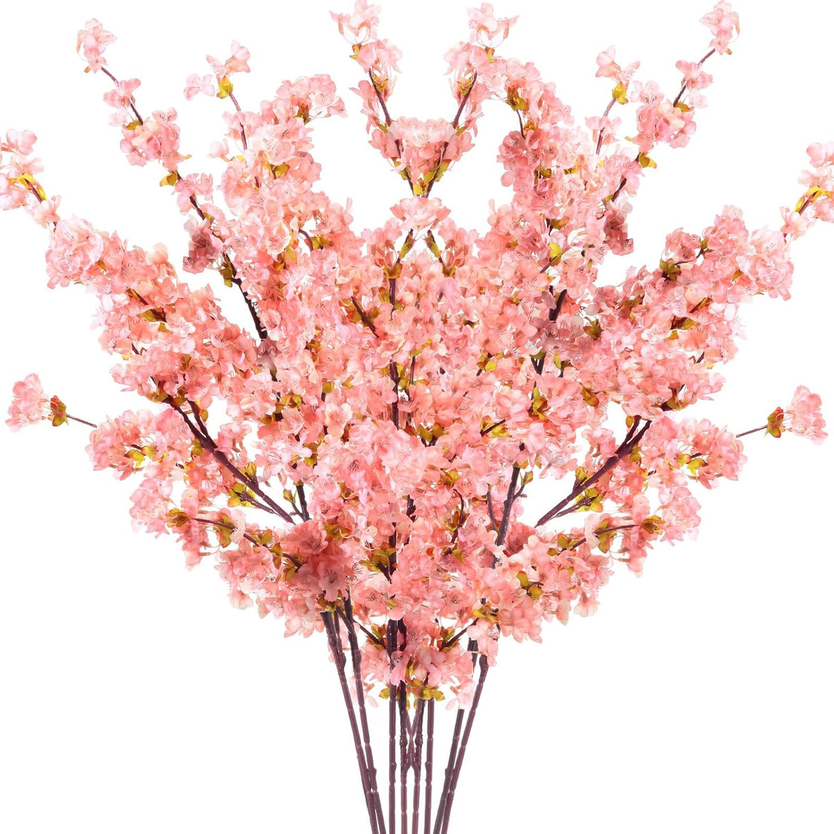 8 Pcs Silk Cherry Blossom Branches Cherry Blossom Tree Stems Long Stem Artificial Flowers For Tall Vase Flowers For Home Wedding Vase Floral Arrangements (Pink,39.4")