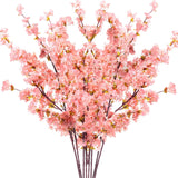 8 Pcs Silk Cherry Blossom Branches Cherry Blossom Tree Stems Long Stem Artificial Flowers For Tall Vase Flowers For Home Wedding Vase Floral Arrangements (Pink,39.4")