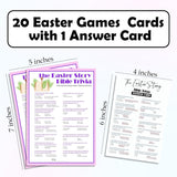 Easter Story Game Kit - 20 Pcs Easter Bible Trivia Game Cards With 1 Answer Card For Teens Adults, Easter Party Family Easter Religious Activity School Sunday Activities Favors (Pink) - A01