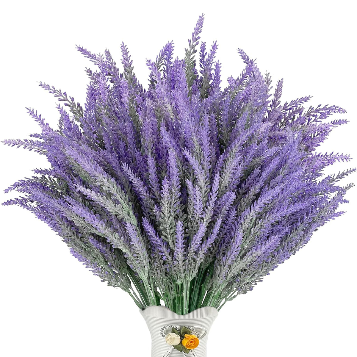 26 Bundles Lavender Artificial Plants Outdoor, Fake Lavender Artificial Flowers For Home Decor, Faux Plastic Purple Plants For Kitchen Garden Patio Porch Window Box Decoration