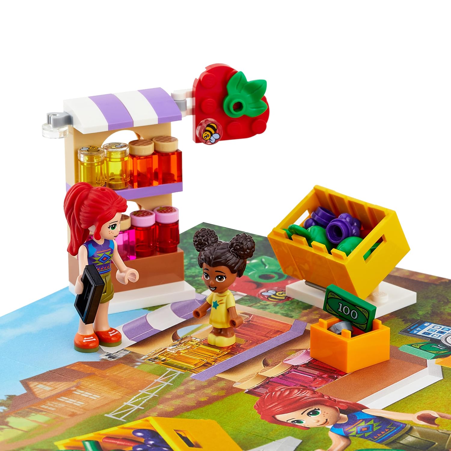Hallmark Birthday Card for Kids with Legos (Friends Market Building Kit, Ages 5 and Up)