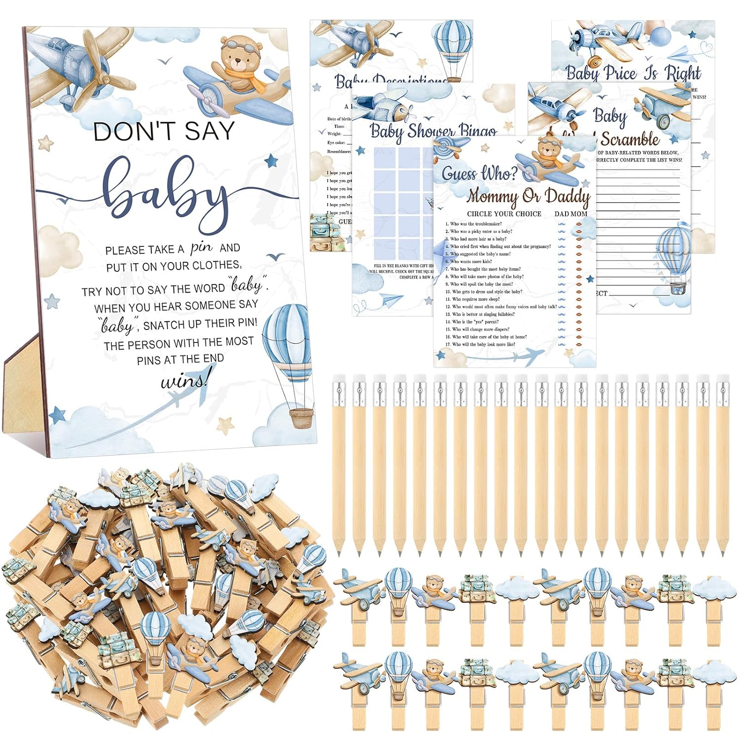 321 Airplane Baby Shower Decorations Games Supplies Little Explorer Landing Soon Baby Shower Games Don'T Say Sign For Airplane Plane Theme Gender Reveal 1St Birthday Party Decorations Supplies
