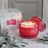 Homeworx Sueded Rose Scented Candle 4 Wick Candle 18 Oz Pink Textured Glass
