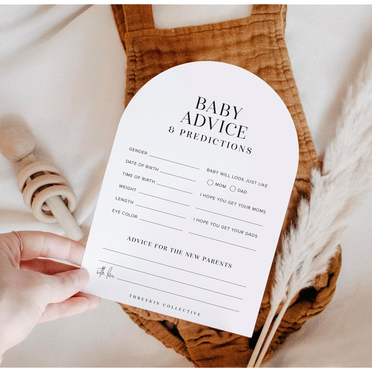 Baby Shower Games Cards - 50 Baby Predictions And Advice Cards | 5X7 Inch Tall | Fun Gender Reveal Games For Boys & Girls | Perfect Baby Shower Game Set, Us Owned Business