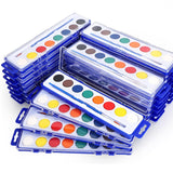 24 Pack Watercolor Paint Set, 8 Colors Watercolor Paint Set Bulk With Paint Brushes, Washable Paint, Art Supplies For Classroom, Parties