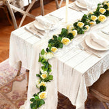 Artificial Flower Garland?2Pcs 7.54 Ft Fake Roses Vines Flowers With Green Leaves,Fake Silk Rose Hanging Vine For Wedding And Birthday Parties, Anniversaries, Home Decor, Wall Arch Decorations