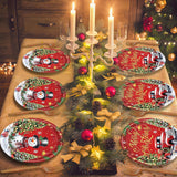 96 Pieces Merry Christmas Tableware Set – Red Truck And Snowman Themed Disposable Party Supplies With Paper Plates, Napkins, And Forks For Holiday Dinners, Christmas Parties, And Winter Events – Serve