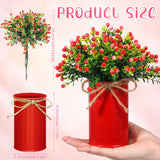6 Sets Summer Spring Table Centerpieces Decoration Artificial Milan Flower Bouquet With Metal Pot Farmhouse Floral Centerpiece Summer Decoration For Home Dining Room Bathroom Office Party Decor