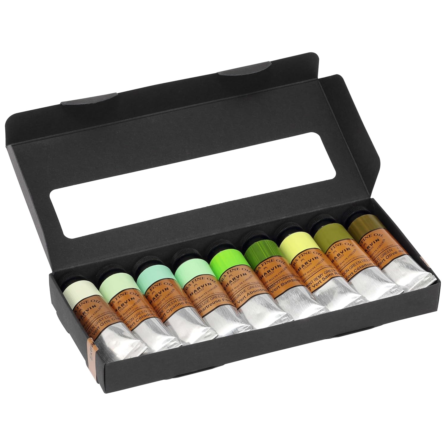 Extra Fine Professional Oil Paint Set For Artists, Shades Of Green - Bonjour Set Of 9, 20 Ml Tubes, Finely Milled, Non-Yellowing Artist Oil Paints In French Riviera-Inspired Hues
