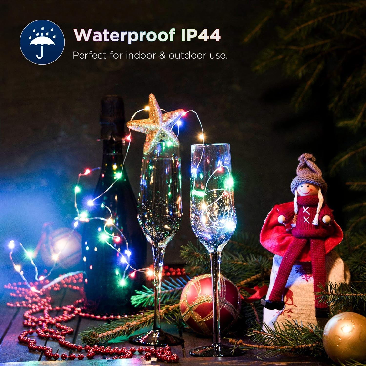Multicolor Twinkle Lights With 8 Lighting Modes, Fairy Lights With 36Ft 100 Led, Usb Powered Christmas Lights With Remot