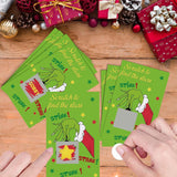 50 Pack Christmas Scratch Off Cards With Stickers For Christmas Party Game, Cartoon Green Xmas Themed Scratch Off Game Cards For Holiday Party Favors Raffle Giveaway Prize Drawing Supplies