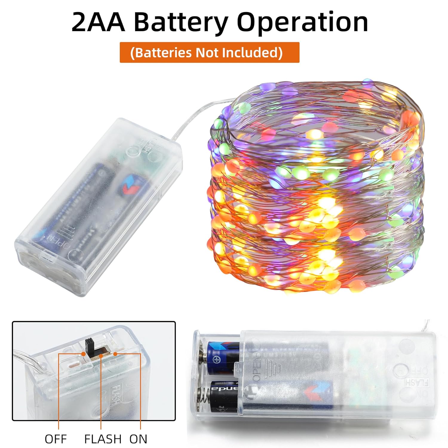 6 Pcs Fairy Lights Battery Operated, Christmas Tree Decor Twinkle Lights, 10 Feet 30 Leds String Lights, Flashing And Co