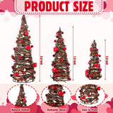 3 Pcs Valentine'S Day Table Rattan Trees-Valentine'S Table Rattan Trees With Berries, Red Pink White Heart Centerpieces Decorations For Wedding Anniversary Party, Romantic Home Decor