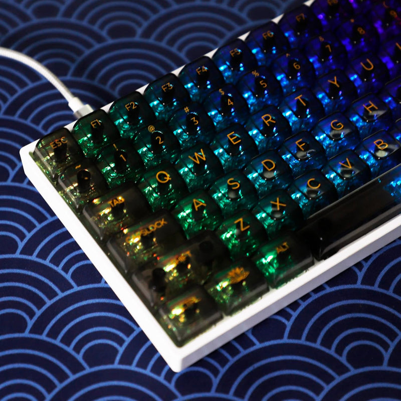 131 Crystal Pc Backlit Keycaps Uv Print Mda Profile Shine Through Similar To O