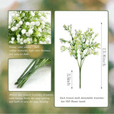12Pcs Babys Breath Artificial Flowers, White Real Touch Faux Baby Breath Flowers Artificial Bulk, Fake Gypsophila For Wedding Bouquet Home Arrangements Garden Party Decor (Each Stem Has 5 Branches)