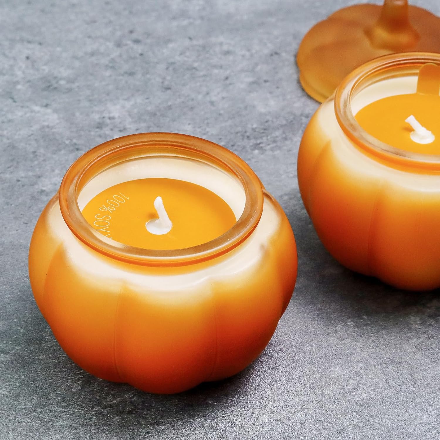 Pumpkin Scented Candle 2Pcs Fall Candle For Table Décor And Thanksgiving Gift 5Oz