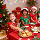 175 Pcs Christmas Plates And Napkins Set - Disposable Christmas Party Supplies With Cups, Plastic Spoons Forks Knives, Merry Xmas Paper Plates And Napkins For Xmas Holiday Party Decor, Serves 25