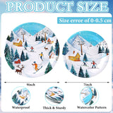 48 Pcs Skiing Paper Plates Set Ski Birthday Party Decorations Include 9" 7" Winter Wonderland Ski Disposable Plates Skier Snow Decorative Dinner Tableware For Christmas Party Supplies