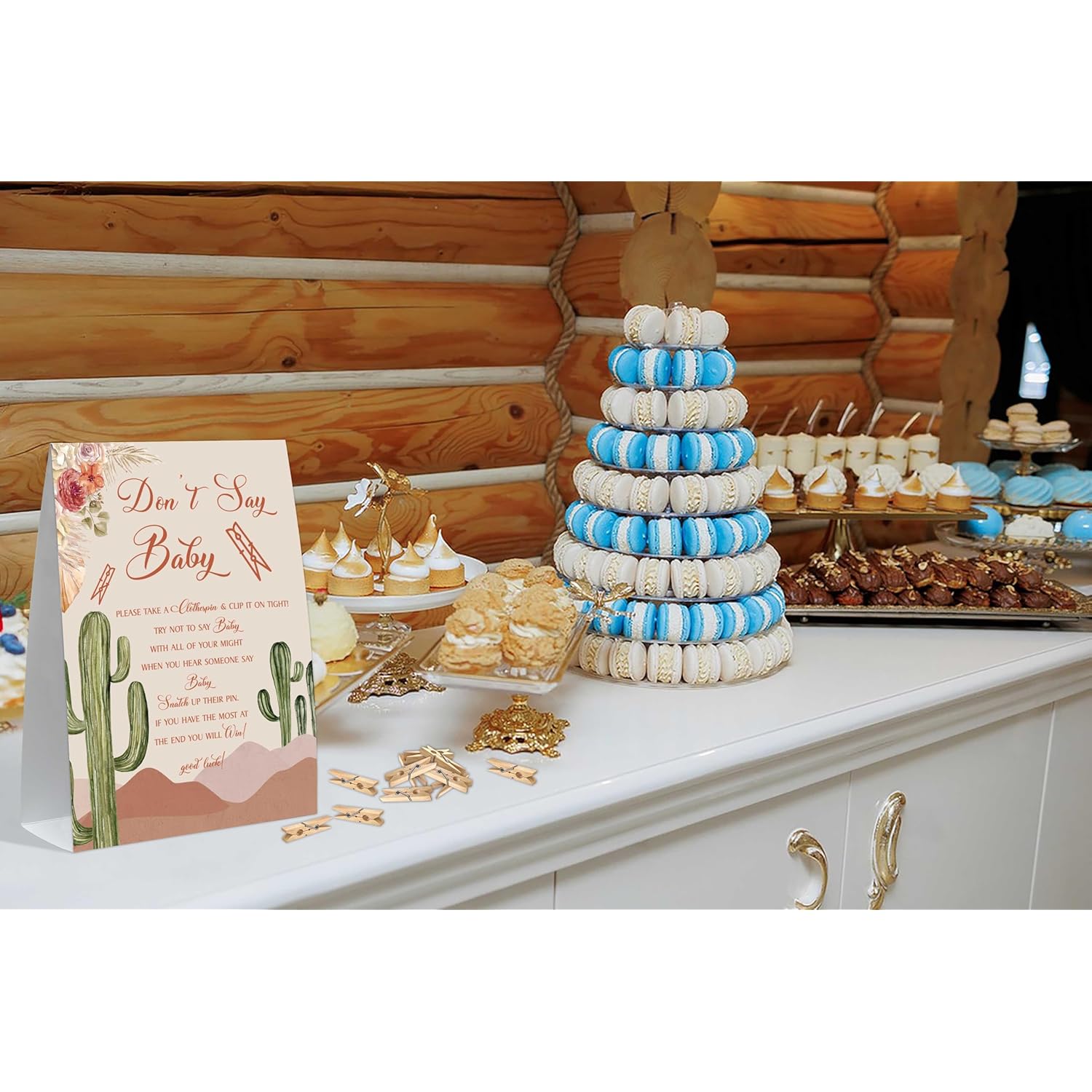 Dont Say Baby Baby Shower Game, Cactus Baby Shower Sign And 50 Clothespins, Gender Reveal Games, Baby Shower Centerpieces, For Gender Reveal Party, Baby Shower,5