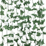 3Pcs Artificial Flowers Spring Flower Garland 23.7Ft Artificial Rose Vine Hanging Decoration For Wedding Wall Arch Party Backdrop (White)