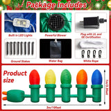 3.3 Ft Tall 10 Ft Long Giant Inflatable Christmas Light Bulb With Led Lights Outdoor Decoration Xmas Blow Up Ornament Bu