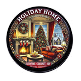 Holiday Home - Container Candle, 6 Oz - Made With Beeswax, Coconut And Soy - Black Tin Candle - Handmade In The Usa - - Christmas And Winter Candles