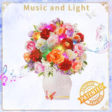 Mothers Day Card With Music And Light, Mothers Day Gifts For Mom, Women, Sister, Wife (Peony)