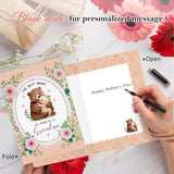 Grandma Birthday Card - 5.5"X8" Bear Happy Birthday Card For Grandma With Envelope Birthday Gifts From Grandkids Granddaughter Grandson