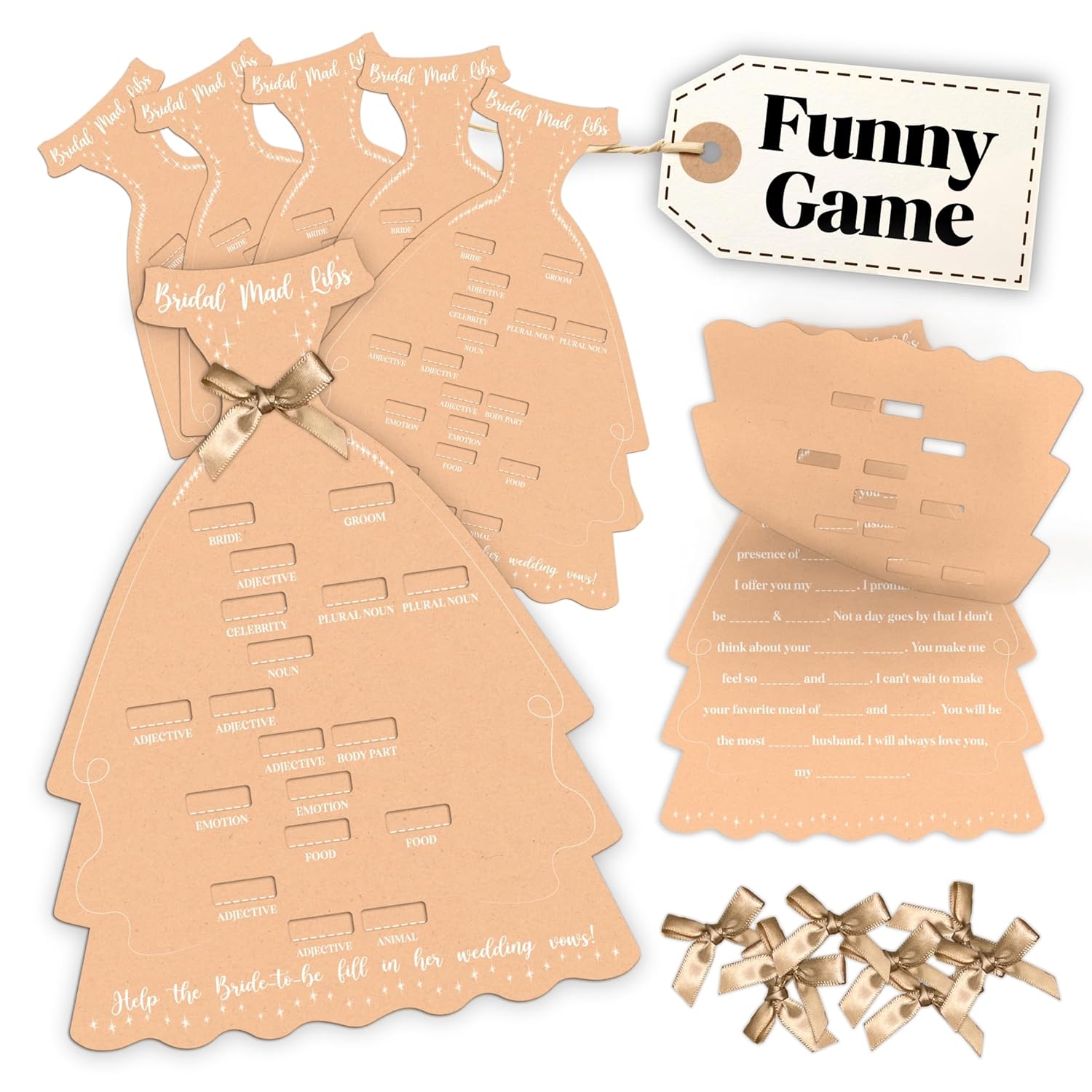 Funny Bridal Shower Games 25 Guests - Bridal Shower Mad Libs Game, Wedding Shower Games For Wedding Reception, Engagement Party Activities For Decorations