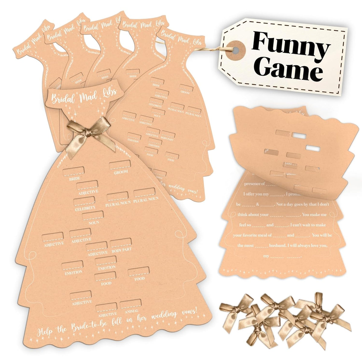 Funny Bridal Shower Games 25 Guests - Bridal Shower Mad Libs Game, Wedding Shower Games For Wedding Reception, Engagement Party Activities For Decorations
