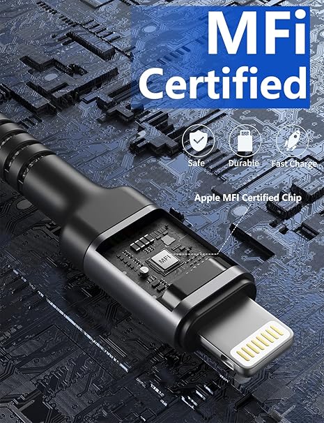 2 Pack 6FT Nylon Braided Lightning Fast Charging Cable for iPhone 14 13 12 11 iPad