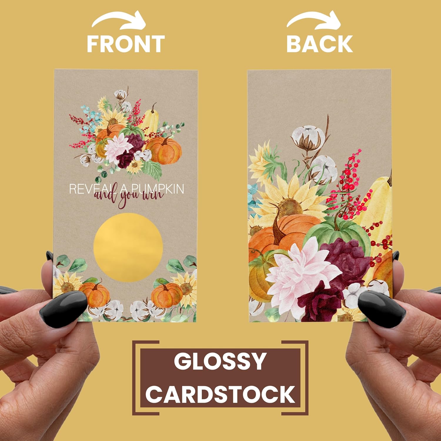 Harvesting Pumpkin Scratch Off Cards 30 Pack - Fun Halloween Decor And Baby Shower Games - Gender Reveal, Rustic Wedding, Fall Bridal Shower, Prize Drawings