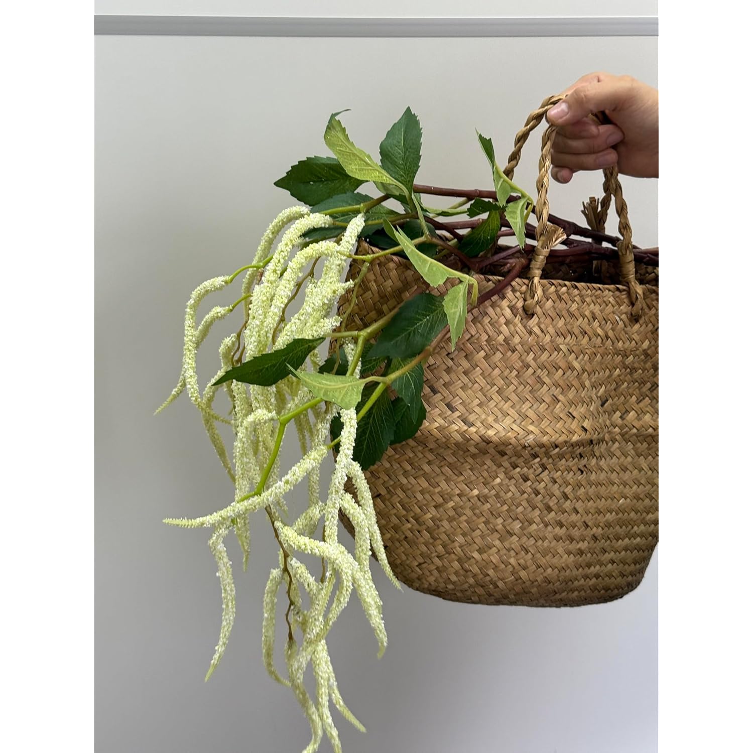 3Pcs Artificial Amaranthus Flower Fake Hanging Green For Wedding Bouquets Home Decor Arrangement Photo Props Party Decoration 37''(White)