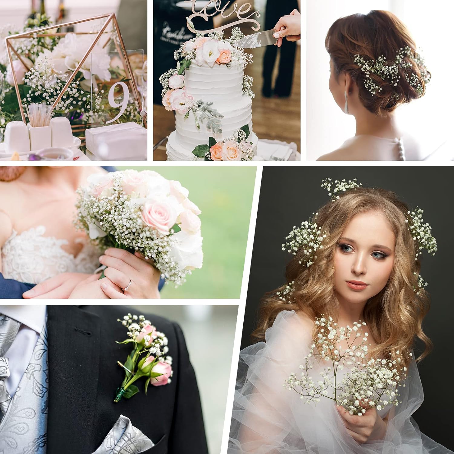 80 Pcs Baby Breath Artificial Flowers Bulk White Artificial Baby Breath Gypsophila Flower 20.8 Inch Real Touch Faux Gypsophila Bouquet Fake Floral Greenery For Wedding Arrangement Party Decor