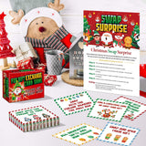 Christmas Exchange Game, Christmas Games Cards With Box, White Elephant Gift Exchange Cards Holiday Present, Christmas Games For A Group Family Coworker Xmas Party Supplies